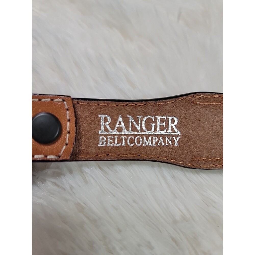 Ranger Belt Company Western Leather Belt Studded Cowgirl Womens Size 32 Cowhide - Picture 9 of 10